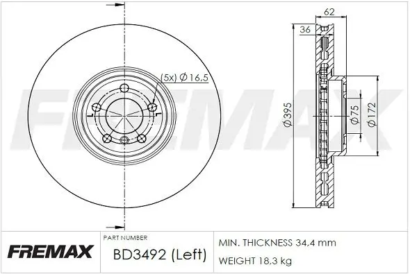 BD-3492 Диск тормозной передний bmw x5