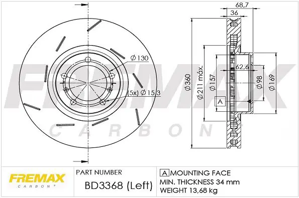 BD-3368 Диск тормозной передний