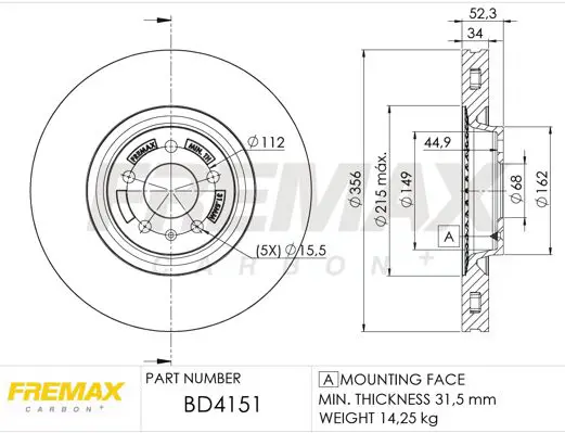 FREMAX BD4151 Тормозной диск