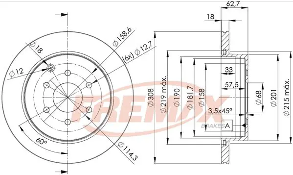 BD4203 ДИСК ТОРМОЗНОЙ NISSAN