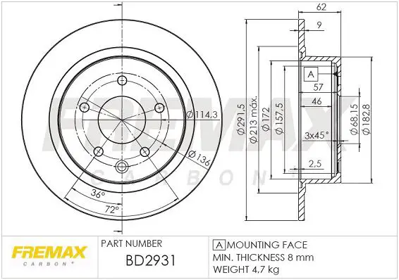 BD2931 ДИСК ТОРМОЗНОЙ ЗАДНИЙ NISSAN