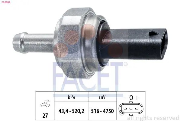 25.0002 Sensor, exhaust pressure