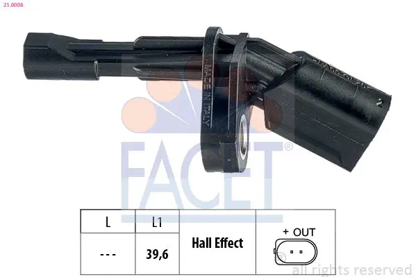 FACET 210008 Датчик ABS VW Passat задний