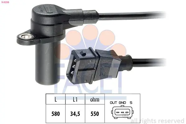 FACET 90238 ДАТЧИК ПОЛОЖЕНИЯ КОЛЕНВАЛА