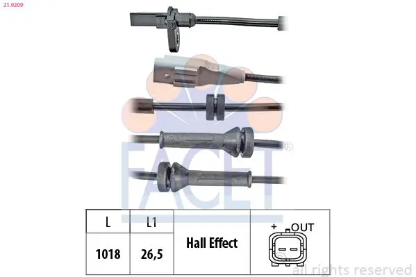 Facet 210209 Sensor, wheel speed