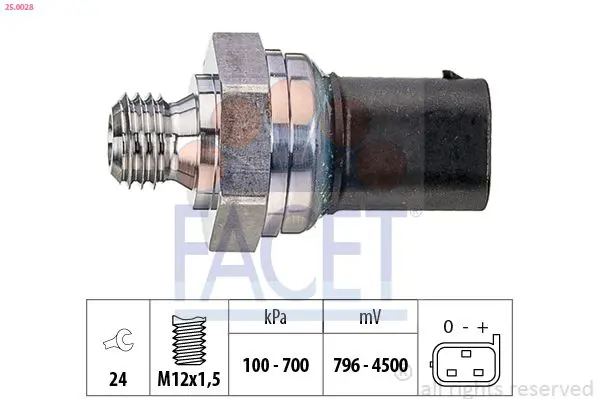 25.0028 Sensor, exhaust pressure