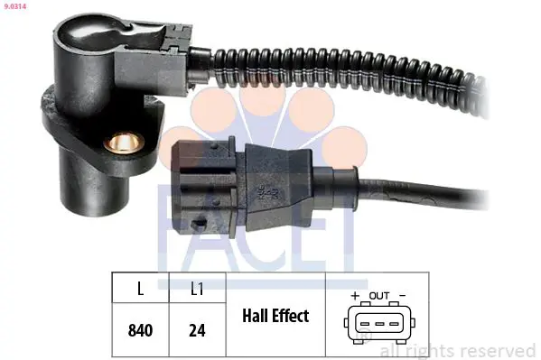 Facet 90314 1.953.314 Датчик к.вала Opel