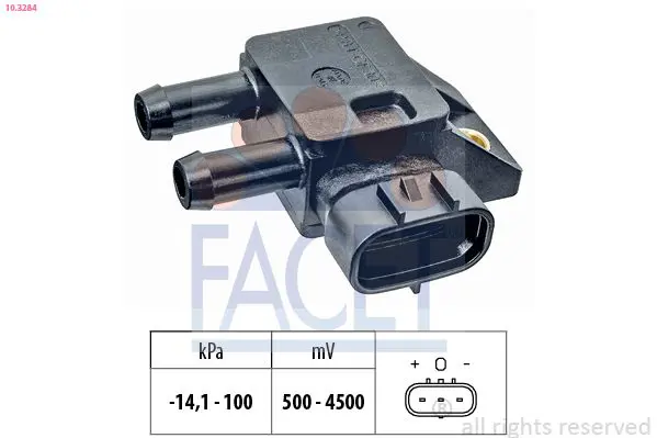FACET 103284 Датчик давл.выхлоп.газов Kia