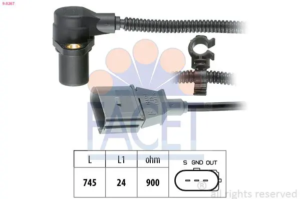 Facet 90267 Датчик к.вала VW 2.3 V5 98