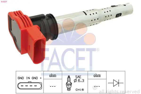 FACET 96327 Катушка зажигания Audi A6