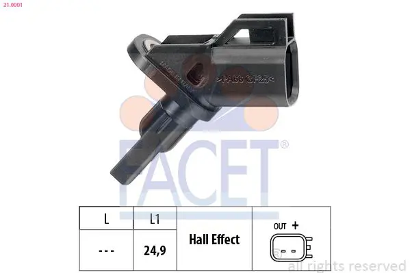 FACET 210001 Датчик частоты вращения колеса