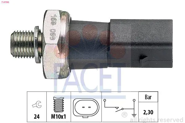 FACET 70190 Датчик давл.масла Audi/VW