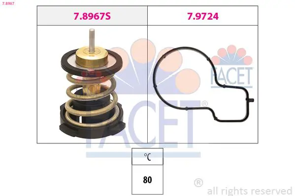 FACET 78967 Термостат, охлаждающая