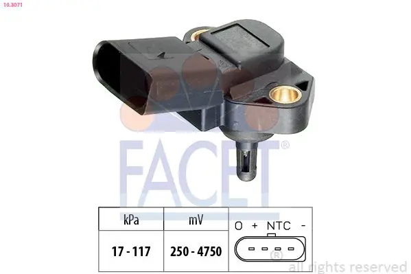 10.3071 FACET ДАТЧИК ДАВЛЕНИЯ ВОЗДУХА SEAT: