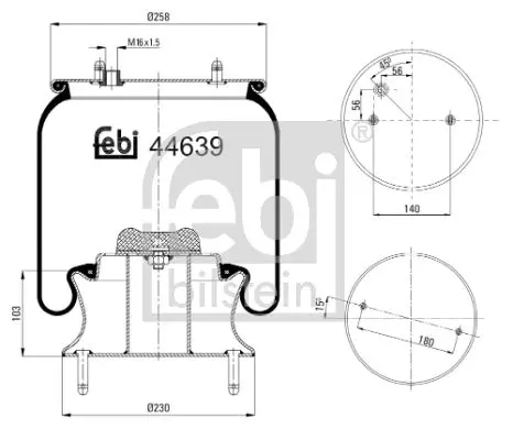FEBI 44639 Баллон пневматической рессоры