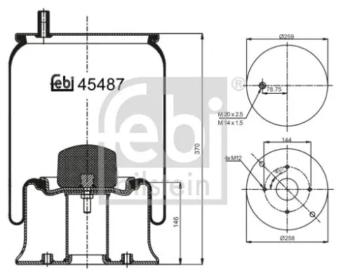 FEBI 45487 Пневморессора 1T17B-11
