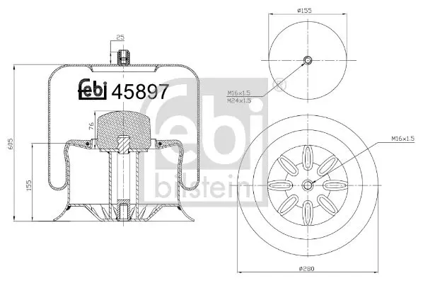 FEBI 45897 Баллон пневматической рессоры