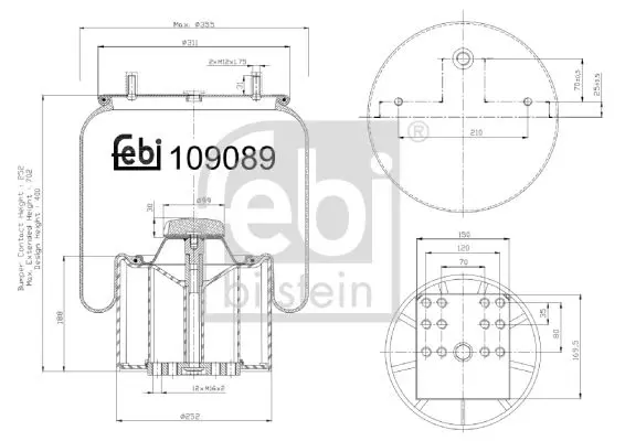 FEBI 109089 Пневморессора