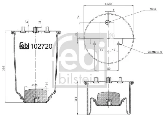 FEBI 102720 Кожух пневматической рессоры