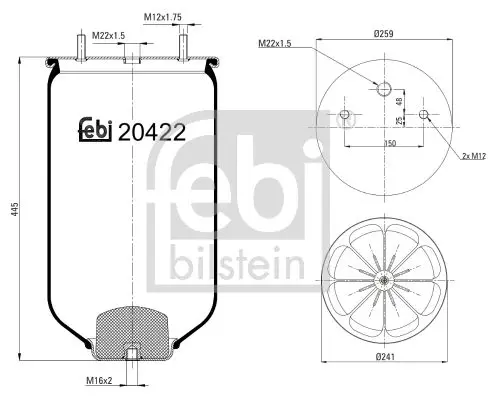 Febi 20422 Пневморессора 4022