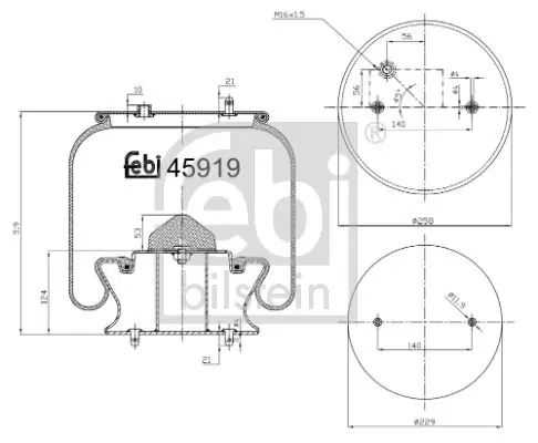 FEBI 45919 Баллон пневматической рессоры