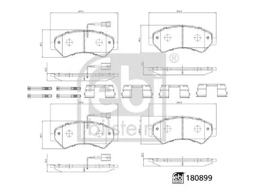FEBI 180899 КОМПЛЕКТ ТОРМОЗНЫХ КОЛОДОК