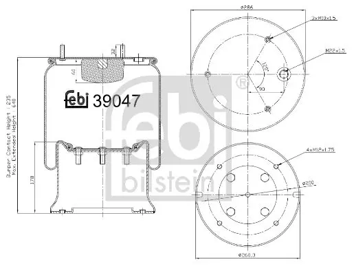 FEBI 39047 Баллон пневматической рессоры
