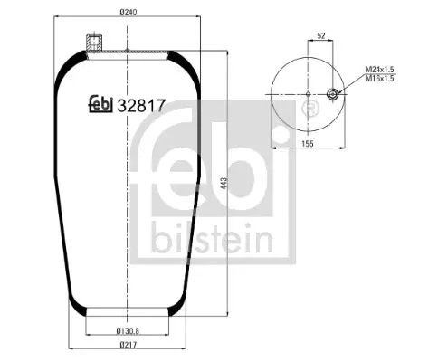 32817 Febi Пневморессора 4390, MB