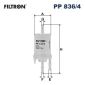 PP8364 Filtron Фильтр топливный PP836/4
