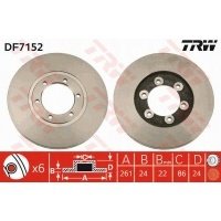 тормозные диски передние trw kia k2700 2.7 d
