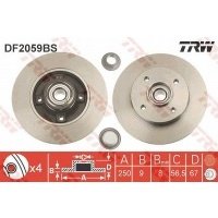 диски торм задн trw citroen c4 2.0 hdi