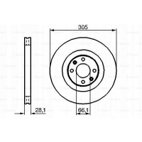 тормозные диски ham передняя bosch peugeot 406 3.0