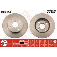 тормозные диски передние trw toyota corolla 1.6