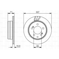тормозные диски ham задняя bosch ssangyong rexton в 2.0 xdi