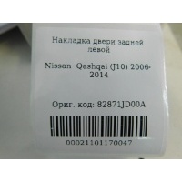 Накладка двери задней левой Nissan Qashqai (J10) 2006-2014 82871JD00A