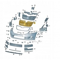 решетка радиатора радиатора передняя . бампера skoda октавия 3