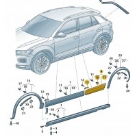 Накладка дверь правая задняя volkswagen t - roc oe