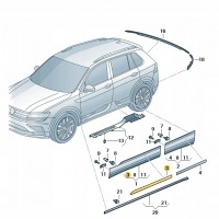 Декоративная планка двери правая передняя volkswagen tiguan seat