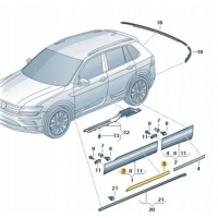 Декоративная планка двери правая передняя volkswagen tiguan seat