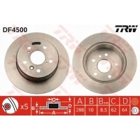 тормозные диски тормозной задняя trw df4500
