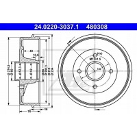 24.0220 - 3037.1 ate - барабан колодок . / dacia