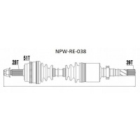 привод 304845 renault правый master opel movano 2.5d