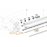 Мерседес c w205 накладка декоративная порога правый