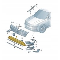 Решётка декоративная нижняя бампера передняя volkswagen tiguan oe