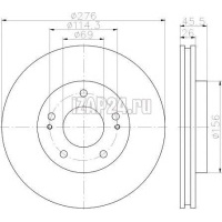 Диск тормозной передний вентилируемый Mitsubishi Galant (DJ,DM) (2003 - 2012) MR510966