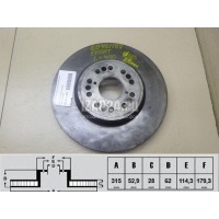 Диск тормозной передний вентилируемый Toyota LS 400 (UCF20) (1994 - 2000) 4351250152