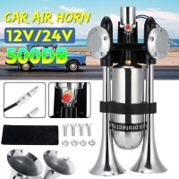 12v / 24v dual trumpet electric horn loud chrome air