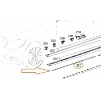 Мерседес c w205 накладка декоративная порога правый