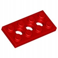 Lego плитка 2x4 с отверстиями 3709b 370921 красная у
