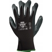 перчатки защитные рабочие nitryl черные 120par 10'